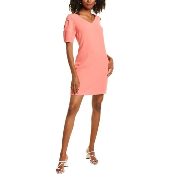 Trina Turk 'Lemonade' Crepe Sheath Dress, Ginger (Coral Pink) - Picture 1 of 3